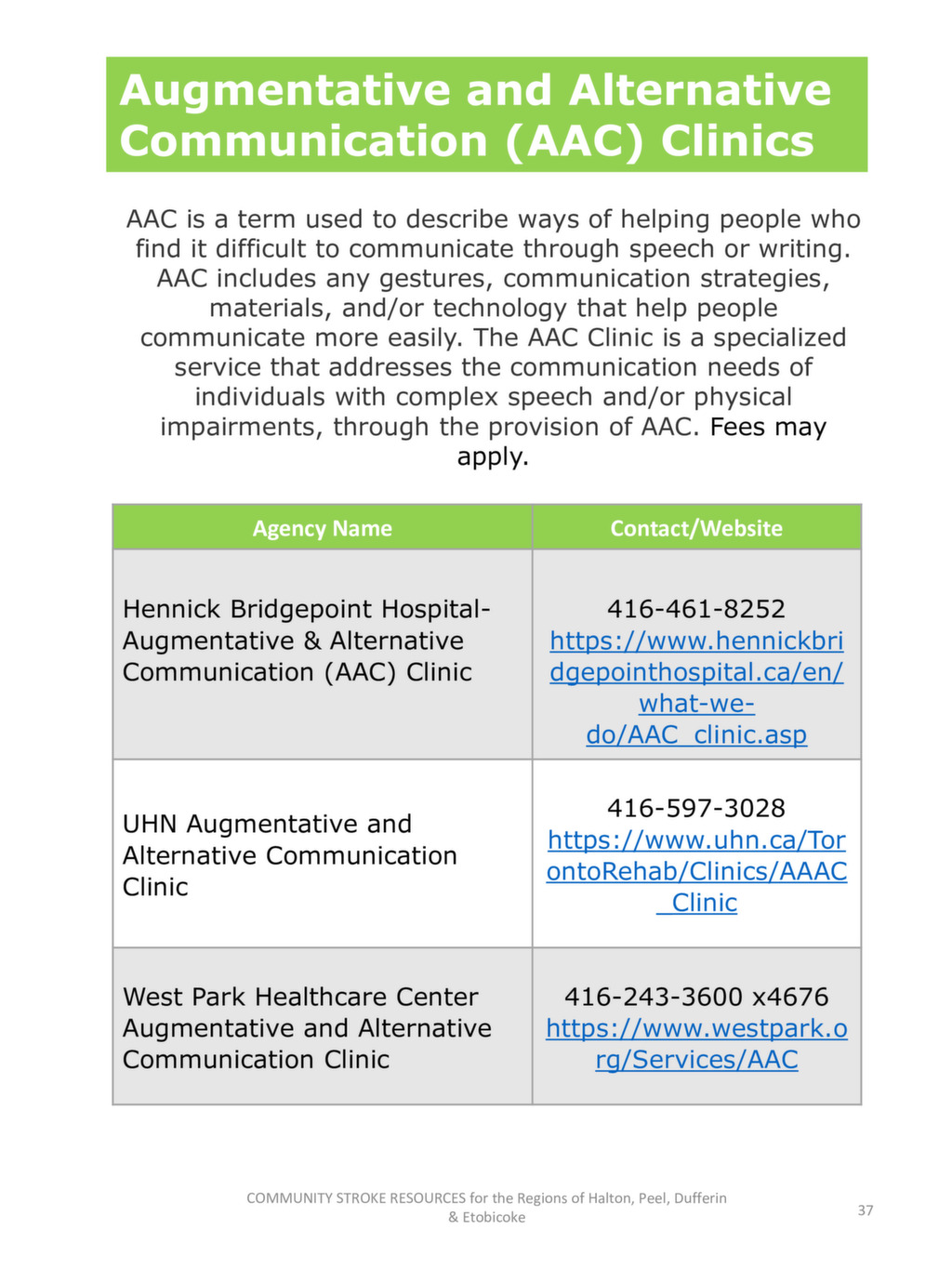 Community Resource Book | WestGTAStrokeNetwork